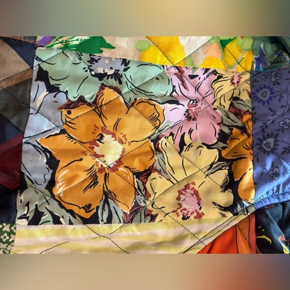 Stunning Volup Vintage 220 Hickory Reversible Patchwork Quilted Silk Jacket XL - Picture 9 of 16